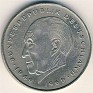Deutch Mark - 2 Mark - Germany - 1969 - Copper-Nickel - KM# 124 - 26,75 mm - Subject: Konrad Adenauer. Obv: Eagle above denomination. Rev: Head left, dates below. - 0